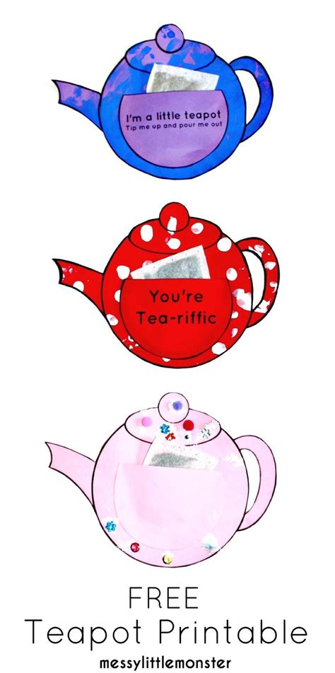 youre tea riffic teapot craft  printable teapot template