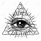 Illuminati Triangle Masonic sketch template