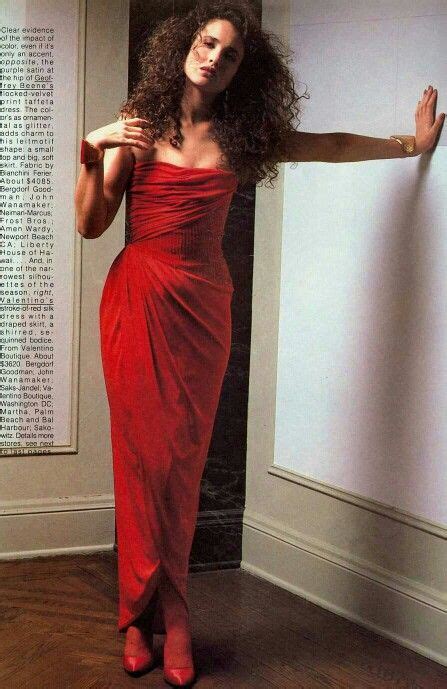Vogue Us 1984 Photo Elisabeth Novick Andie Macdowell Fashion Andie