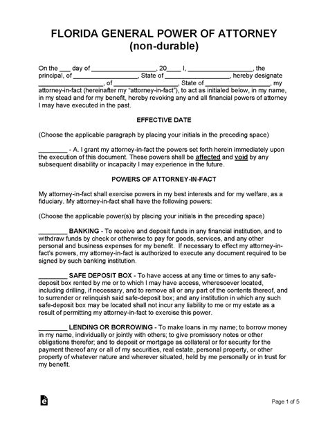 florida power  attorney forms  templates