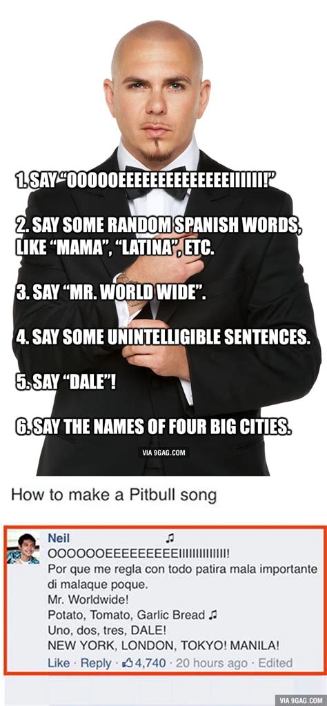write  pitbull song gag