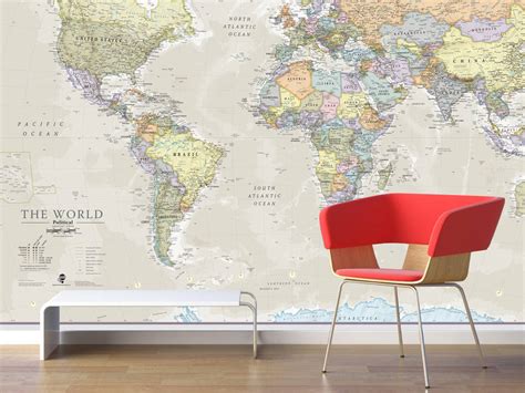 giant classic world map mural  maps international