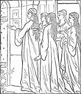 Virgins Parable Lamp Parables Christliche Perlen Gardenofpraise Kluge Jungfrauen sketch template