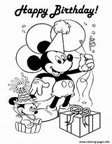 Birthday Coloring Mickey Pages Disney Mouse Happy Printable Minnie Print Colouring Info Color Kids Clipart Book Bake Az Library Cartoon sketch template