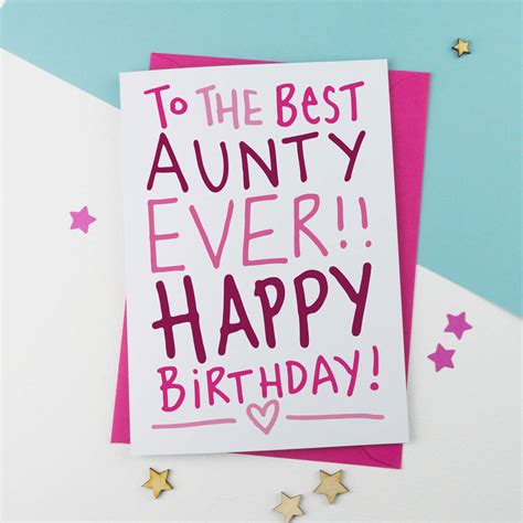 Best Ever Auntie Aunt Aunty Birthday Card By A Is For Alphabet