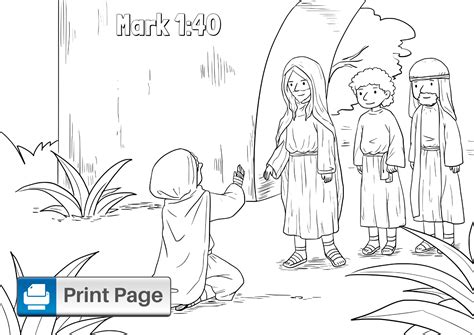 jesus heals  leper coloring pages  kids connectus