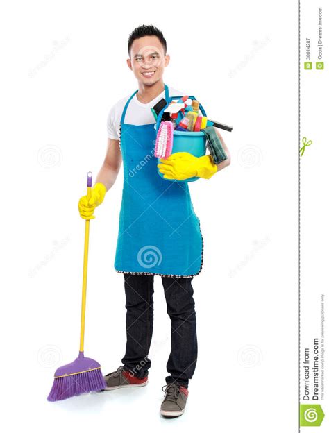 male cleaning service stock image image of apron brush 30014287