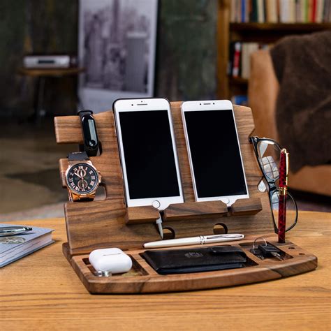 wood charging station  multiple devices teslyar