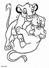Simba Nala Coloring Lion Pages King Plays Print Hellokids Disney sketch template