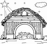 Stable Nativity Coloring Manger Scene Pages Jesus Christmas Drawing Line Kids Drawings Color Printable Cool2bkids Sheets Simple Clip Baby Templates sketch template