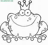 Frog Cartoon Coloring Clipart Funny Prince Popular Library Clip sketch template