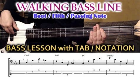 bass lesson easy walking bass   tab beginner jazz bass  tutorial chords chordify