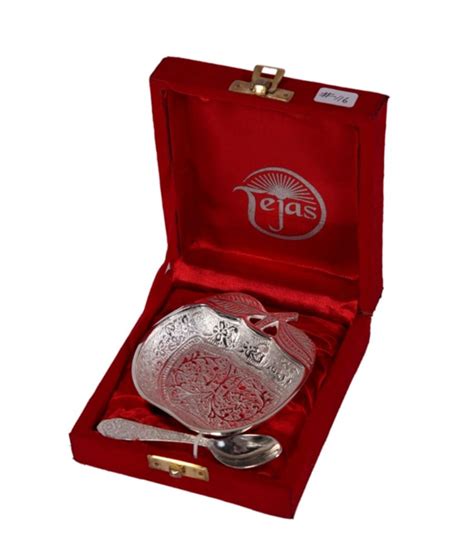 mia german silver 1 apple bowl set with spoon buy online at best price
