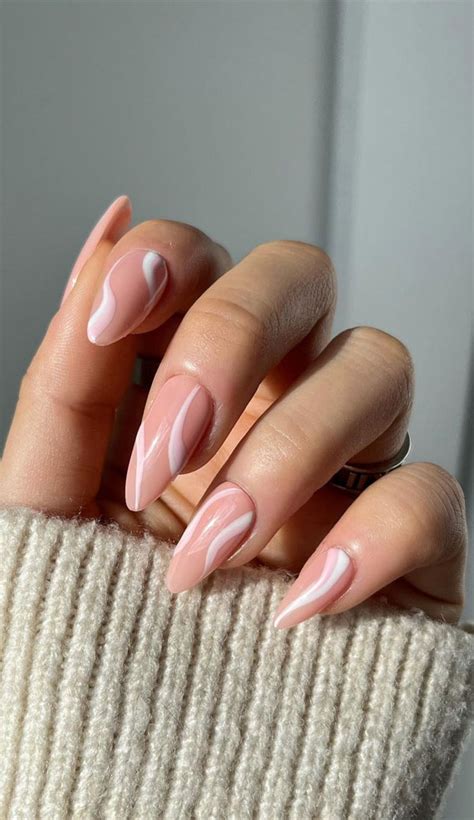35 nail trends 2023 to have on your list white swirl clean nails