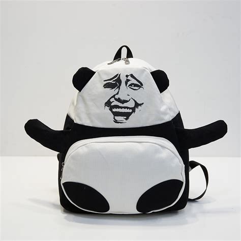 chinese funny spoof expression backpack for teenagers girls canvas