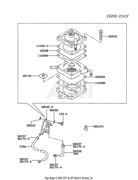 kawasaki fcv ds  stroke engine fcv parts diagram  fuel tankfuel valve