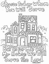 Joshua House Print Color Lord Serve Will Coloring Pages 24 Kids But Bible School Verse Sunday Scripture Children Obey Adron sketch template