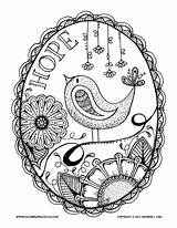 Coloring Pages Adults Stress Adult Jennifer Anti Hope Bird Printable Color Birds Bible Book Sheets Colouring Stay Christian Zen Mandala sketch template