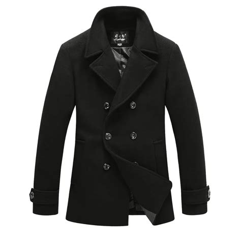 mens peacoat winter jackets  men trench coat wool mens jacket