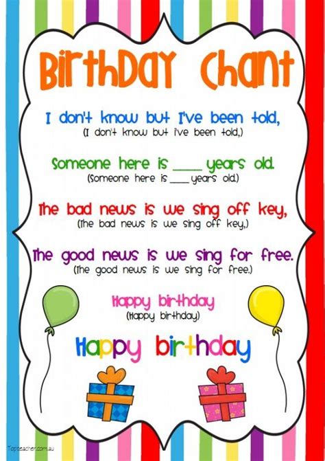 birthday chant classroom songs classroom birthday classroom chants