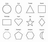 Shapes Printable Geometric Chart Templates Shape Basic 2d Printablee Preschool Names Kindergarten Via sketch template