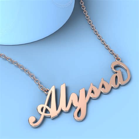 Alyssa Name Necklace Gold Custom Necklace Personalized Ts For Her