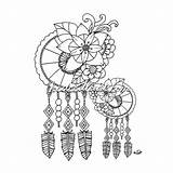 Coloring Pages Dream Dreamcatcher Native Adult American Catcher Adults Catchers Drawing Wolf Colouring Woman Silhouette Getdrawings Easy Instant Digital Getcolorings sketch template