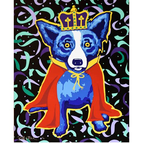 george rodrigue blue dog mardi gras  black