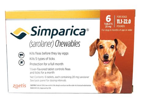 vet approved rx simparica chewable tablets orange  lbs  dose  pets