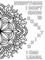 Coloring Positive Pages Printable Mandala Mindset Growth Quotes Color Inspirational Colouring Adult Quote Word Print Etsy Choose Board sketch template