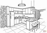 Kitchen Coloring Pages Interior Minimalist Printable Style Drawing Bedroom Supercoloring Room Color House Provence Ius Tech Drawings Template sketch template