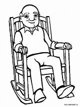 Coloring Grandpa Pages Grandfather Printable Color Chair Rocking Online Cartoon Getcolorings Chairs Pag Recommended Stamps Grandparents Choose Board Thecolor Print sketch template