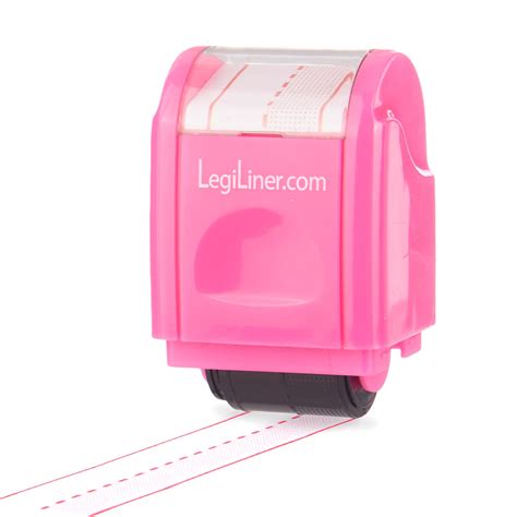 Self Inking Teacher Stamp 3 4 Pink Shaded Handwriting Lines Roller