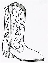 Boot Outline Cowboy Clipart Boots Print Cliparts Library Coloring Pages sketch template