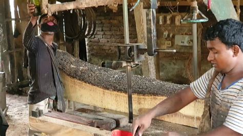 tough dangerous cutting mahogany wood  sawmill bangladeshskill