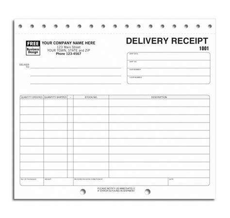 delivery receipts sets  booklet template booklet template