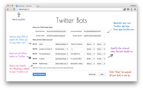 how to write your own twitter bots without code