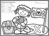 Color Number Multiplication Pirates Mixed sketch template