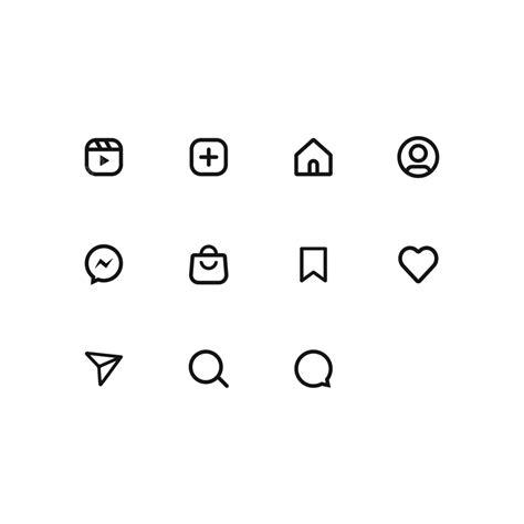 instagram icons set instagram icons instagram icon eps instagram ui icons png  vector