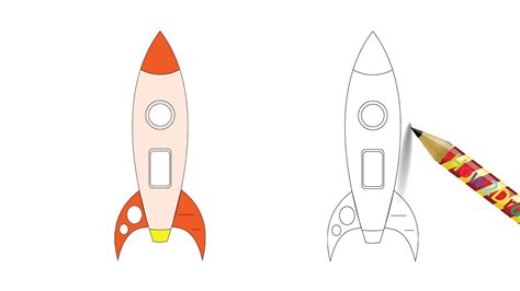 draw  rocket ship easy drawing coloring youtube