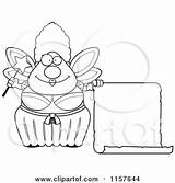 Plump Godmother Scroll Fairy Blank Clipart Cartoon Thoman Cory Outlined Coloring Vector 2021 sketch template