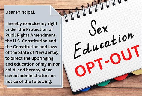how to opt out of nj sex ed classes use this letter