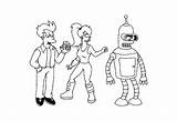 Futurama Coloring Pages Kids Color Characters sketch template