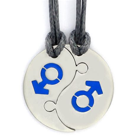 break apart double male mars blue yin yang pendants lgbt gay pride