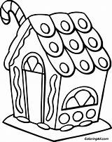 Gingerbread House Coloring Pages Candy Cane sketch template