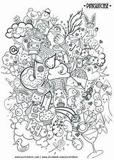 Coloring Doodles Doodle Cute Kawaii Pages Printable Drawings Drawing Dibujos Colouring Adult Color Vorlagen Zentangle Detailed Abstract Volwassenen Voor Desde sketch template