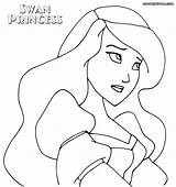 Princess Coloring Pages Swan Odette Colouring Print Kids Popular Library Clipart Cartoon Azcoloring sketch template