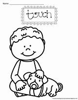 Senses Touching sketch template