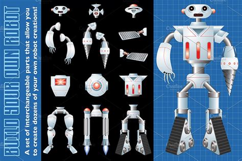 build   robot custom designed illustrations creative market