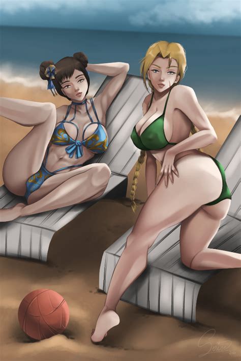Chun Li And Cammy Bikini Version [commission] By Serise